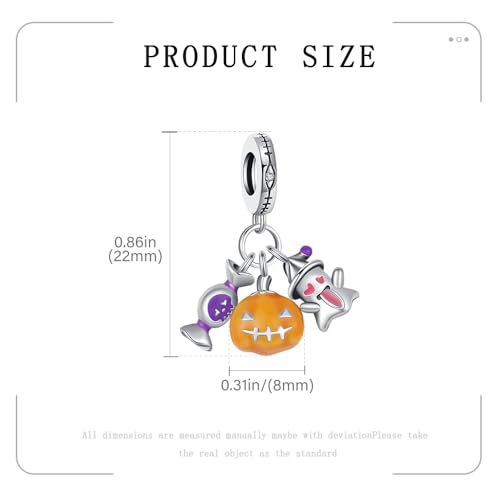 KEQ Halloween Charms for Pandora Bracelets 925 Sterling Silver Charms DIY Necklaces Party Halloween Gifts4