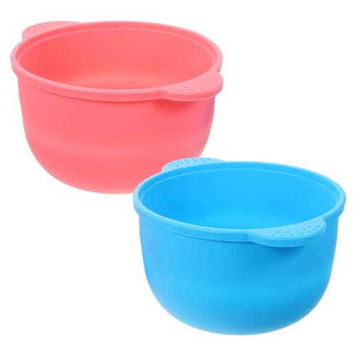 Housoutil 2 Piezas Cuenco Plegable de Silicona para Depilación Gran Capacidad, Fácil de Limpiar y Portátil para Eliminar Vello Corporal Color Aleatorio