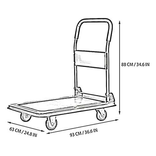 Carrito de plataforma plegable rojo 93x63x88 cm miniatura 7