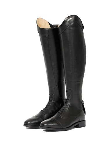 LeMieux Field Riding Boots - Womens Long Leather Horse Riding Boots - Short Calf Height - Regular Calf Width - Black - UK6.5