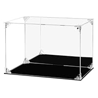 FHMIDIC Acrylic Display Case, Clear Action Figures Display Case with Mirrored Back, Dustproof Showcase Alternative Glass Display Case for Collectibles, Figures, Lego, Models, Toys (30x20x20cm)