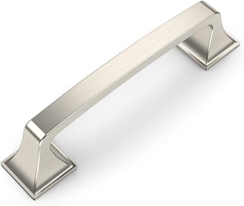 Amerdeco 10 Pack Kitchen Cabinet Handles Brushed Satin Nickel Cabinet Pulls 3.75 Inch(96mm) Hole...