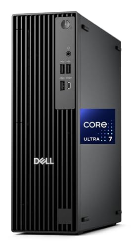 Image of Dell Pro Slim QCS1250 SFF Desktop (Replaces OptiPlex SFF), Intel Ultra 7-265K, 64GB DDR5, 4TB NVMe SSD, WiFi 6E, BT, USB-C, HDMI /DP, Windows 11 Pro, Small Form Factor Business PC - Black