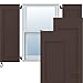 Ekena Millwork RW101FP15X40TBH Two Equal Flat Panel Exterior Wood Shutters, 15"W x 40"H, Raisin Brown