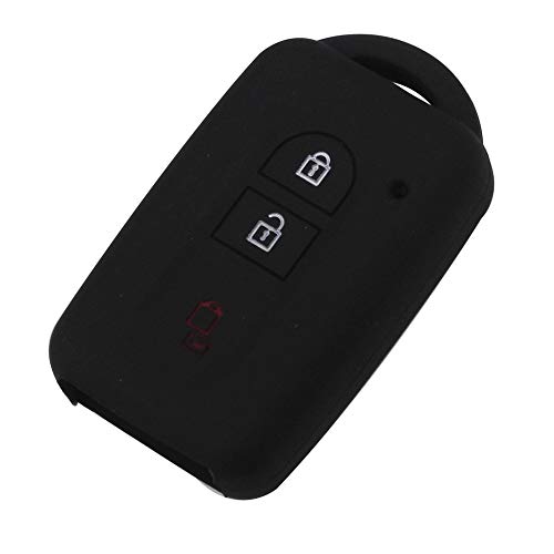 Happyit Silicone Car Key Case Cover for Nissan Duke MICRA QASHQAI JUKE X-Trail NAVARA 3 Buttons Remote (Black)