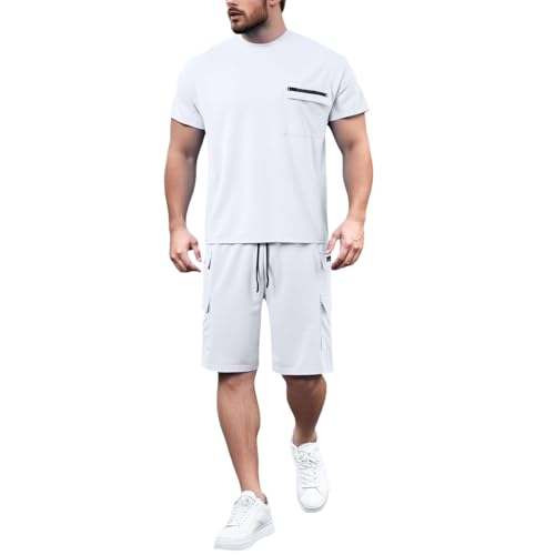 Combinaison d'été pour homme short et t-shirt baggy coupe droite