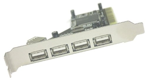 Nisis 5 Port USB 2.0 PCI Card (4 external, 1 internal, 4 maximum connections)