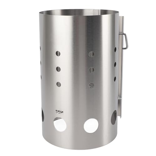 Miskall Chimney Starter, Stainless Steel Portable Efficient Charcoal Starter Barrel for Barbecue Camping Home Outdoor Picnic