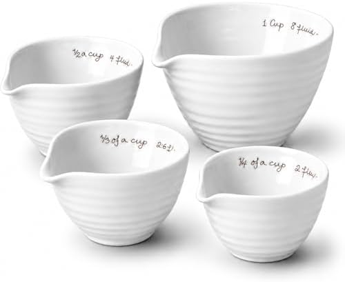 Portmeirion Sophie Conran Celadon Measuring Cups Set of 4 – Fine Porcelain Nesting Bakeware Tools, Dishwasher Safe, Compact Design, Ideal for Cooking, Mixing, Baking & Entertaining image 4