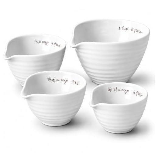 Portmeirion Sophie Conran White Measuring Cups | Set of 4 Measuring Cups for Kitchen and Baking in Assorted Sizes | Made from Fine Porcelain | Dishwasher Safe