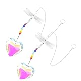 Pendentif coeur romantique : le design en forme de coeur apporte une atmosphère romantique et chaleureuse, idéal pour les occasions spéciales ou la décoration quotidienne, attrape-soleil commémoratif, cristal suspendu romantique