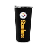 Rico Industries NFL Football Pittsburgh Steelers 18oz Soft Touch, Easy Grip Tumbler