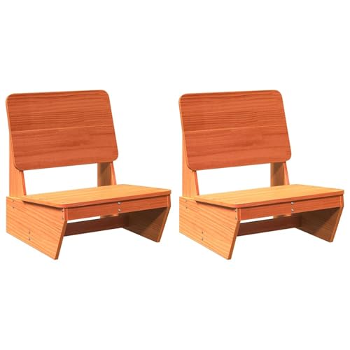 Chaise de jardin en pin massif robuste contre le vent lot de 2 - 4
