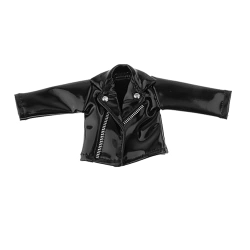 Chaqueta de cuero negra 1/12 para figura de acción masculina