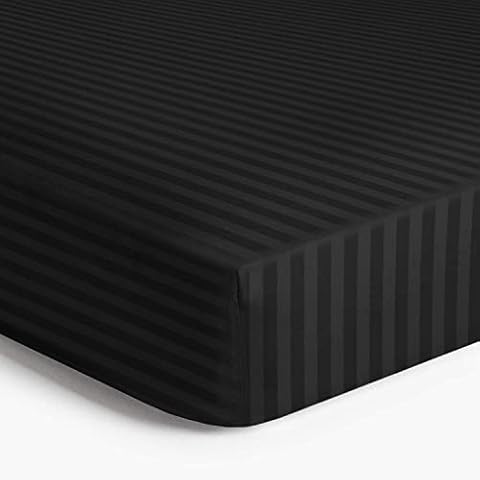 Sábana bajera ajustable súper king de 25 cm, microfibra cepillada suave con rayas de satén, resistente a la decoloración Cover