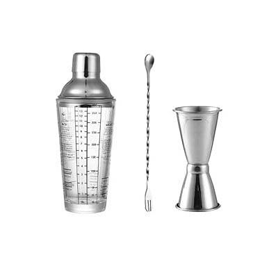 Cocktail Shaker Set Ensemble à Cocktail Shaker Cocktail Shaker Set neige Coupe Grams transparent Barre d'échelle de mélange de jus de fruits Coupe Bartender Outils Drink Bar Barman Cadeaux Party Kit S