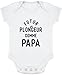 Body bébé Futur Plongeur comme Papa | Cadeau Humour Naissance Anniversaire baptème Original Rigolo Humoristique