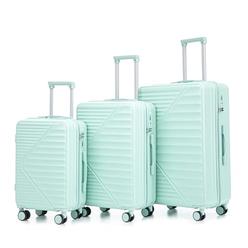 ABS Spinner Wheel Carry-On Luggage Set - 3 Piece with TSA Combination Lock, Waterproof Design, Ergonomic Retractable Handle