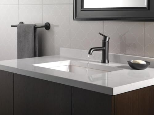 Image of Delta Trinsic Single-Handle Bathroom Faucet with Metal Drain Assembly, Matte Black 559LF-BLMPU