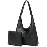 Casual Hobo Bag for Women Soft Shoulder Bags Slouchy Pu Leather Tote Purses for Work Travel