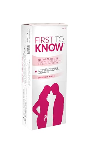 First To Know® - Le premier Test de grossesse sanguin que vous pouvez faire seule - Boîte contenant 2 tests