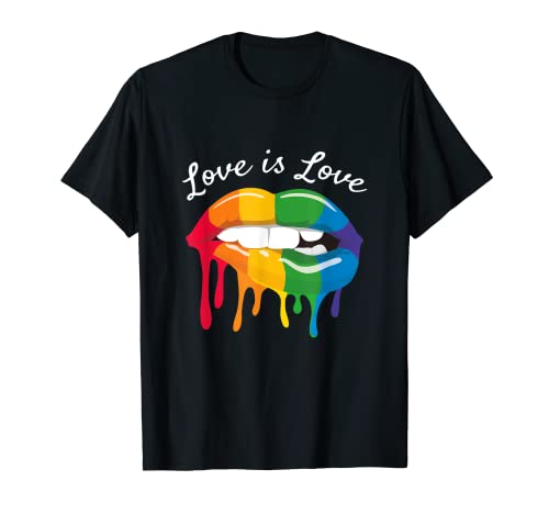 LGBTQ Love is Love Bandera del orgullo gay pide, CSD amor Camiseta