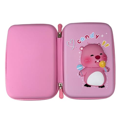 Estojo Organizador Escola Capybara Compartimentos Múltiplos para Material Escolar Design Kawaii Menino e Menina Lapis Caneta Case Bolsa Apontador com Ziper Fofo Infantil Capivara (Modelo 11)