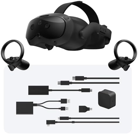 HTC Vive Focus Vision Wired Bundle — XR Headset with DisplayPort PC VR Streaming Kit