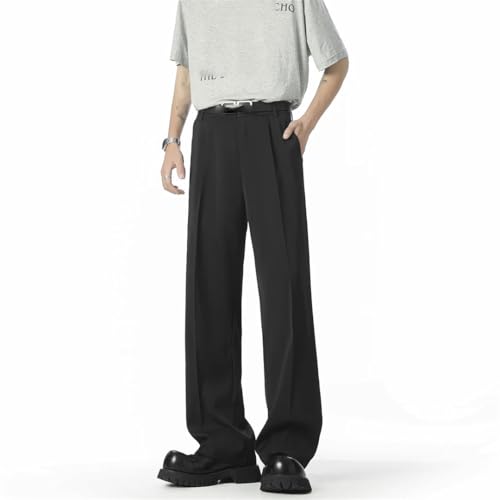 Men's Straight Baggy Casual Pants Korean Style Slit Trousers Formal Business Streetwear Pants3