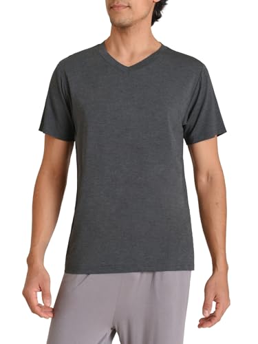 Image of Latuza Men's Viscose Sleep Shirt Soft V-Neck Pajama Tops 3 Pack