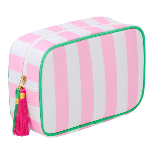 Neceser de maquillaje, bolsa de viaje, organizador de borlas, bolsa de aseo, bolsa grande de poliéster con cremallera, contenedor de azulejos de mahjong para cuidado de la piel, cuidado del cabello