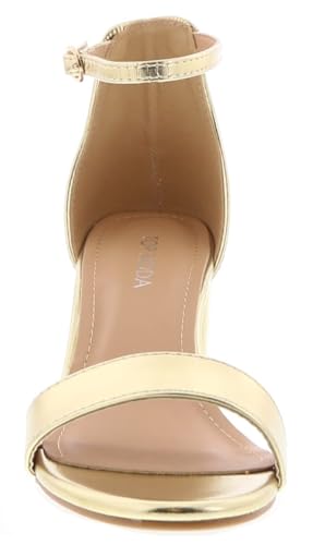Image of TOP Moda Darcie-1 Ankle Strap Dressy High Heel Sandal, Non-slip Sole, For Wedding, Party, Prom, Evening Wear, or Any Occasion, Sleek Style Block Heel Sandals