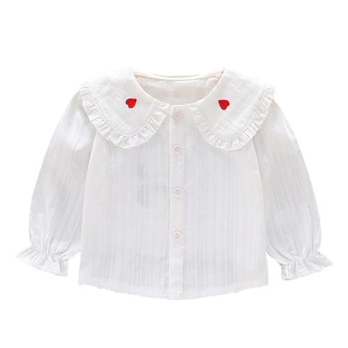 Toddler Baby Girls Button Down Shirts Cute Fruits Print Doll Collar Casual Summer T-Shirts Tops Blouse