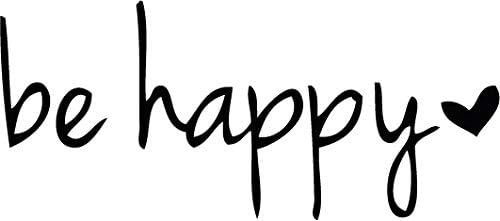Decalgeek Be Happy Sticker Decal Notebook Car Laptop 6" (White)