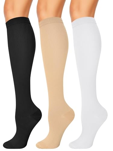Opiniones y reviews de Medías y calcetines para Mujer que Puedes Comprar On-line. 45 3 Pares Calcetines de Compresión para Mujeres y Hombres, Medias de Compresion Deportivos, Calcetas de Compresion Largas, Adecuado para Varices, Viajar, Correr, Fitness, 15-20 mmHg...
