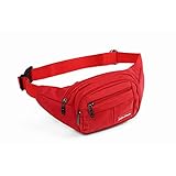 Schlegel ウエスト ポーチ バッグ 防水 メンズ レディース 多機能 ヒップ ボディ バッグ バイク アウトドア サイクリング (レッド)