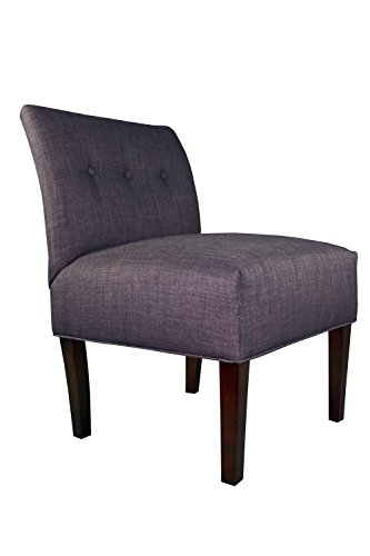 MJL Furniture Designs Samantha Collection Fabric Upholstered Button Tufted Living Room Accent Guest Chair, HJM100 Series, Gray-Red Tint