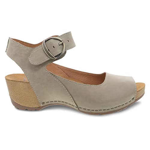 Image of Dansko Tiana Slip-On Platform Sandal for Women - Cushioned, Contoured Footbed for All-Day Comfort and Support - Hook & Loop Strap with Buckle Detail - Lightweight Rubber Outsole