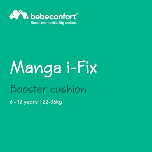 Bebeconfort Manga i-Fix Booster Seat ISOFIX, Car Booster Seat for 6 - 12 years Boys and Girls, 22-36 kg, 128-150 cm, Portable Car Seats for Kids, Comfortable, Compact, Lightweight, Black Mist - 2