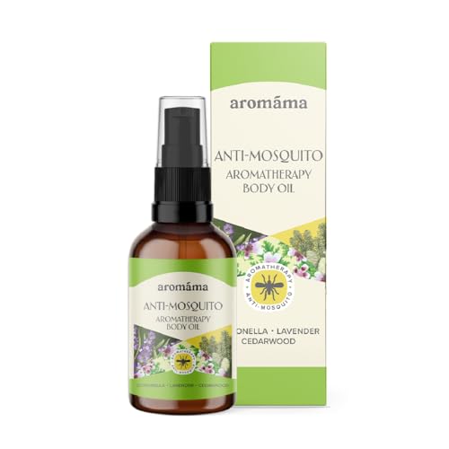 Aromama Aceite corporal de aromaterapia, mezcla de aceites esenciales naturales con citronela, lavanda y madera de cedro, para la comodidad de la piel y aplicación al aire libre, 50 ml