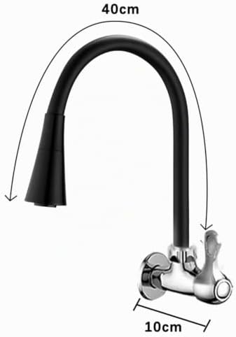 Torneira Gourmet de Parede para Cozinha Acabamento Fosco de Bica Flexível 360° com Duplo Jato e 1/4 de Volta Decoração Moderna (1 Pcs)