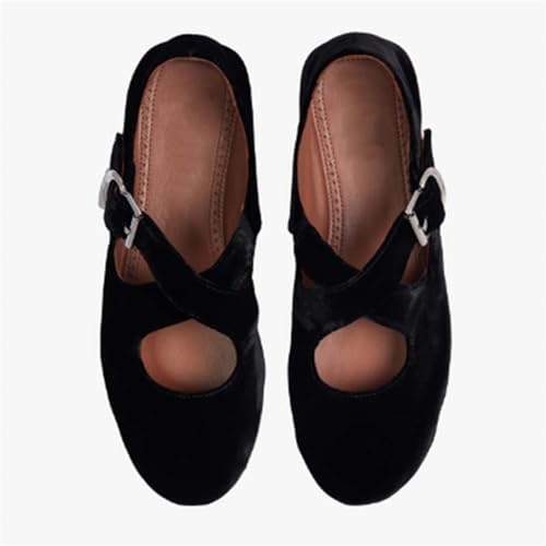 Women's Cross-Tied Ballet Flats Heel Concise Cute Vintage Mary Janes Shoes2