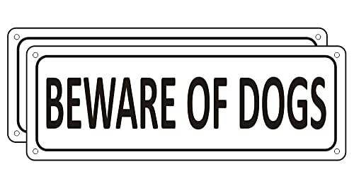 (2 Pack) Beware of Dog Signs for Fence, 10