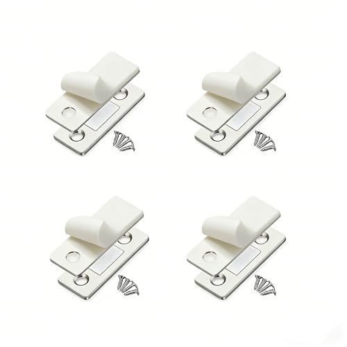 Wdmxszdq Door Magnets Cabinet Door Magnetic Catch No Drilling Required Magnetic Cabinet Locks Cabinet Door Magnets Used for Closing Sliding Doors Drawers etc. (4Pack)