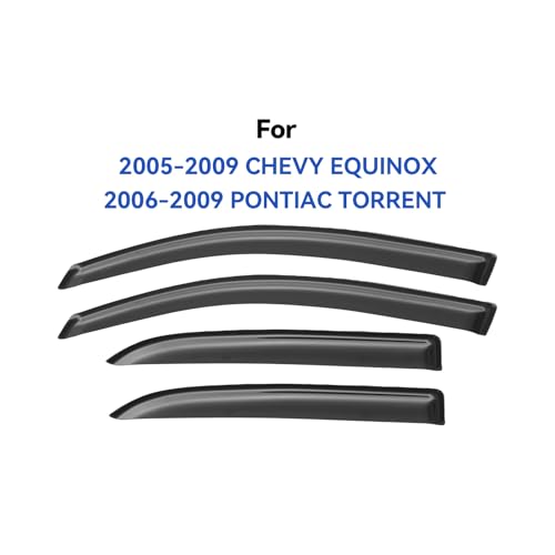 Image of Window Visors Rain Guards for 2005 2006 2007 2008 2009 Chevy Equinox, Out-Channel Window Vent Wind Deflectors Visors Shades for 2006-2009 Pontiac Torrent