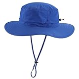 Connectyle UPF 50+ Fishing Hat for Men and Women UV Protection Boonie Hat Breathable Cowboy Hat Summer Travel Hat Royal Blue