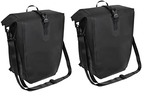 SHOUCAN Bike Rear Seat Bag with Adjustable Hooks, Panniers for Bicycles with Carrying Handle, Bicycle Commuting Pannier Fit Most Bicycle Rack,Single Pack