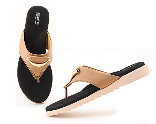 Image of HEALTH FIT Womens Black-Red Extra Soft Ortho Care Diabetic & Orthopedic Slippers / /Doctor Chappal & Flip Flop Footwear with Arch Support
