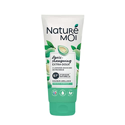 Naturé Moi - Après Shampooing Sans Sulfate Extra Doux - Démélant Cheveux, Douceur, Brillance - Cheveux Normaux - Amande Douce Bio - 97% d Origine Naturelle - 200 ml - Fabriqué en France