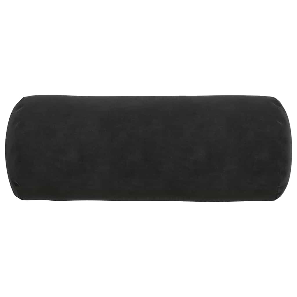 2 cuscini imbottiti neri Ø 15 x 40 cm, morbido tessuto a coste, sfoderabile, imbottitura in poliestere, per divano, letto e sedia